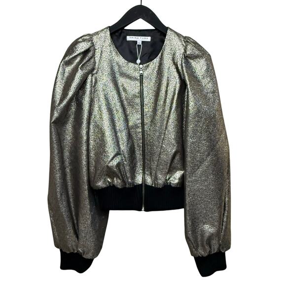 Trina Turk Silver Bomber Jacket - Picture 7 of 10
